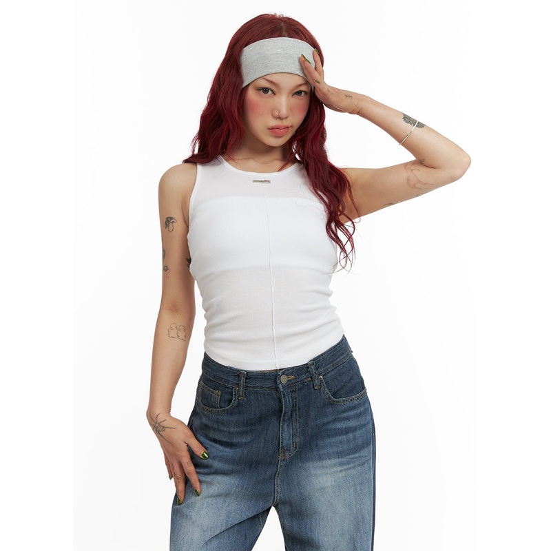 Solid Tank Top CY430 White S/M