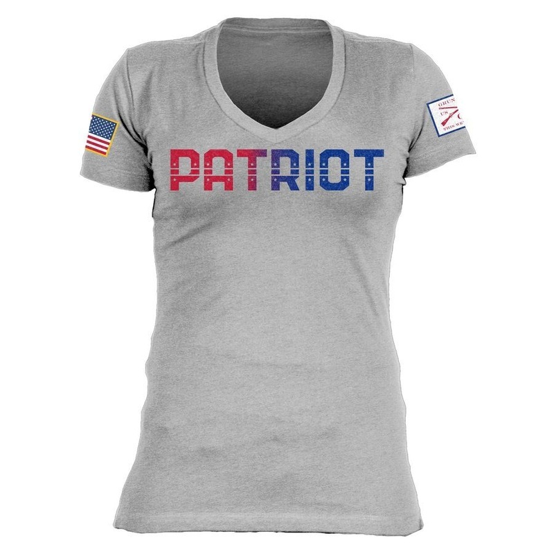 Women’s Patriot V-Neck – Dark Heather Gray Small