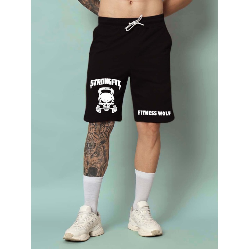 STRONGFIT REGULAR FIT SHORTS BLACK XS