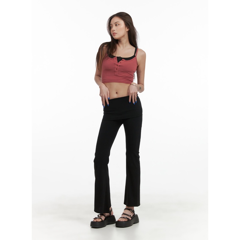 Activewear Bootcut Wrap Leggings CY423 Black S/M