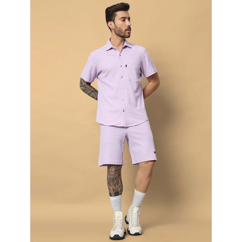 MERCY SOLID COTTON CO-ORD SET LILAC XS