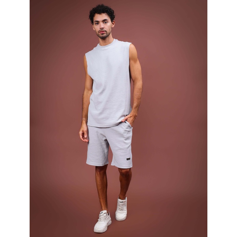 LOW-KEY PREMIUM SOLID CO-ORD SET GREY XS