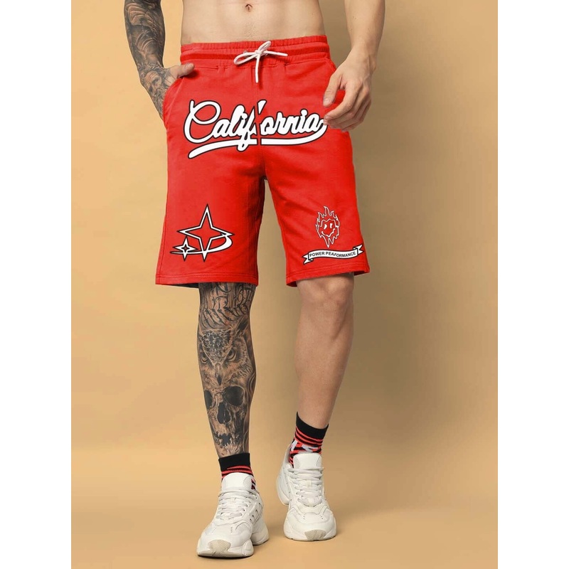 CALIFORNIA REGULAR FIT SHORTS RED XS