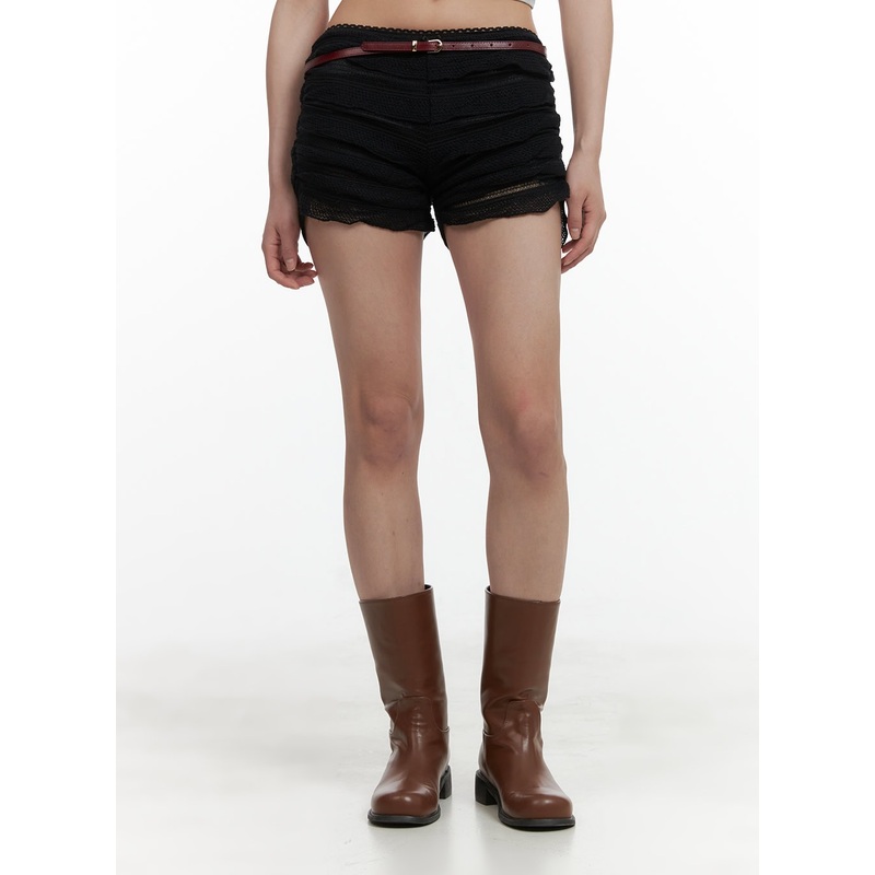 Frill Lace Shorts CY416 Black S/M