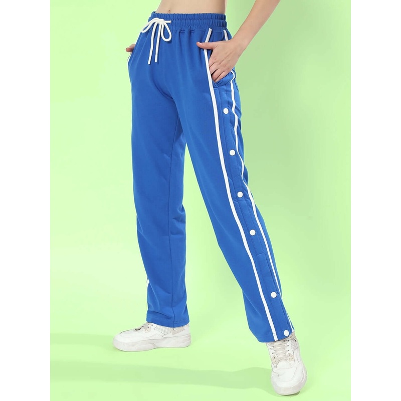 WOMEN CONTRAST PANEL JOGGER BLUE XS