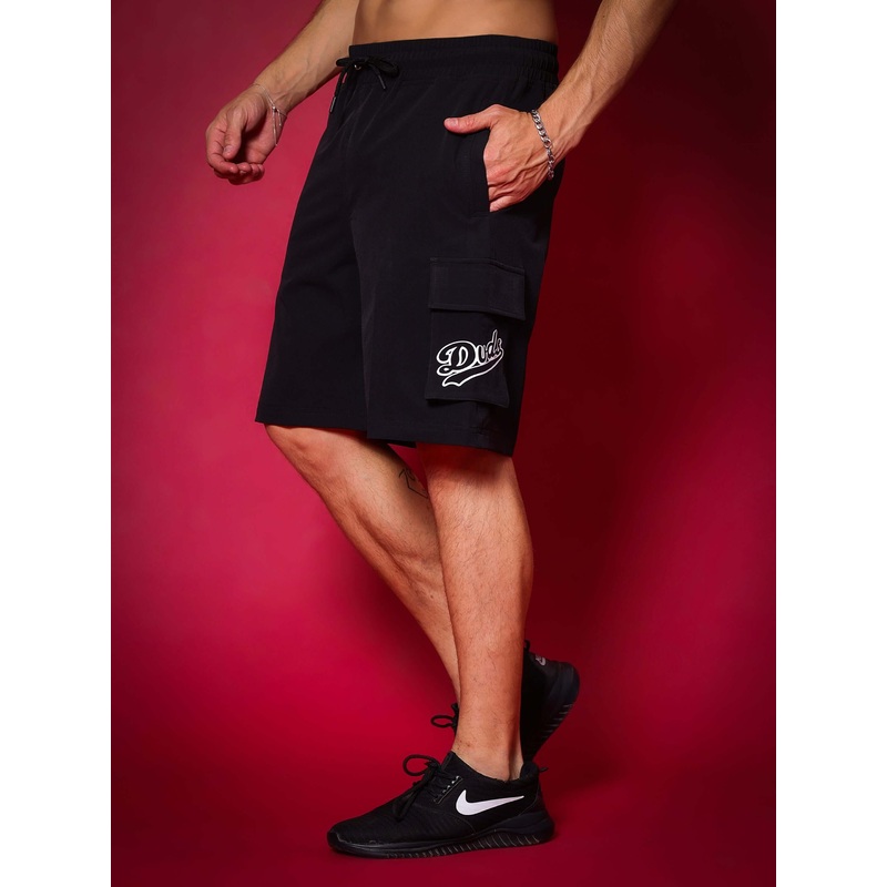 BRAWNY CARGO POLYESTER SHORTS BLACK XS
