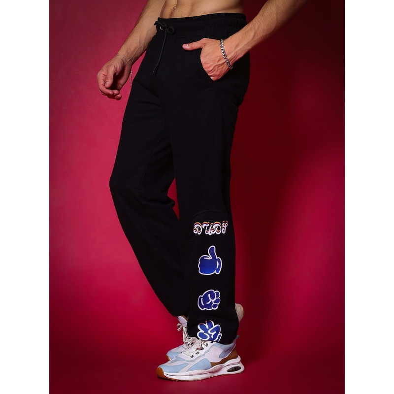 HAND GESTURES RELAXED PANT JOGGER BLACK XS