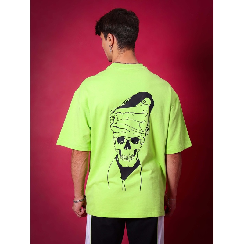 INTROSPECTION OVER-SIZED T-SHIRT NEON GREEN XS