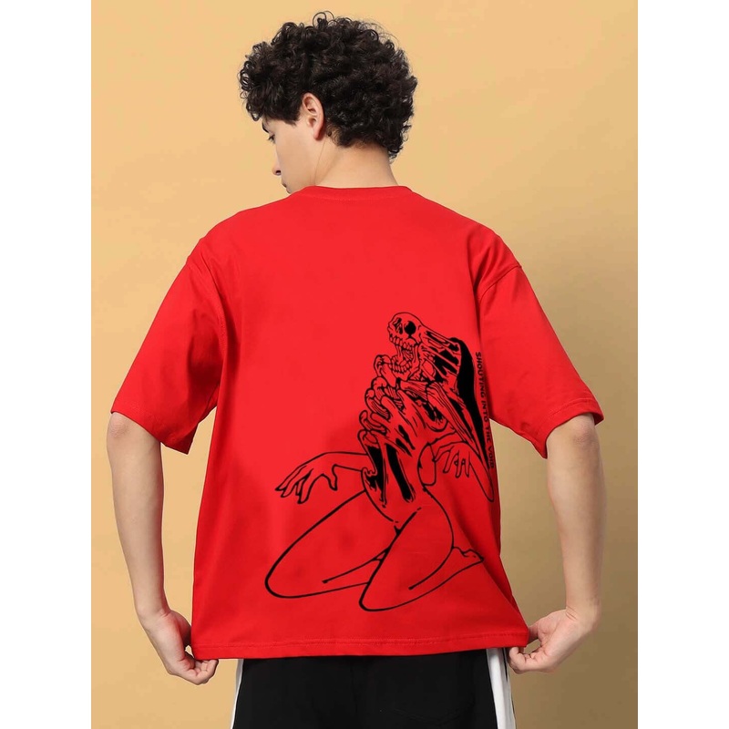MUDFLAP GIRL OVER-SIZED T-SHIRT RED XS