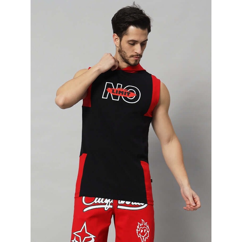 NO LIMIT GYM REGULAR T-SHIRT RED BLACK XS