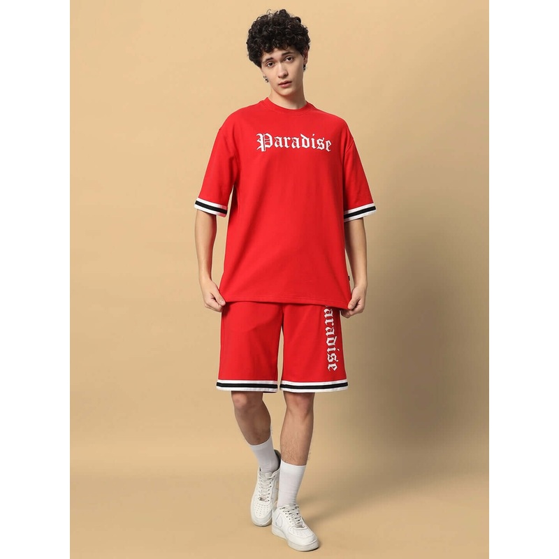 PARADISE COLORBLOCK CO-ORD SET RED XS