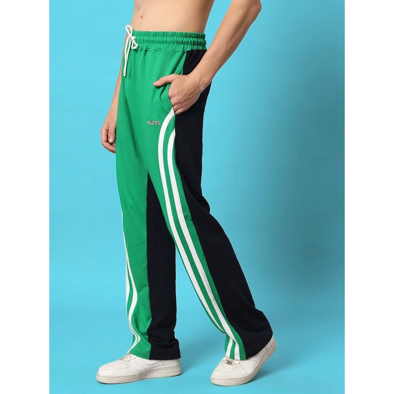 SKATER KOREAN BAGGY JOGGERS GREEN BLACK XS