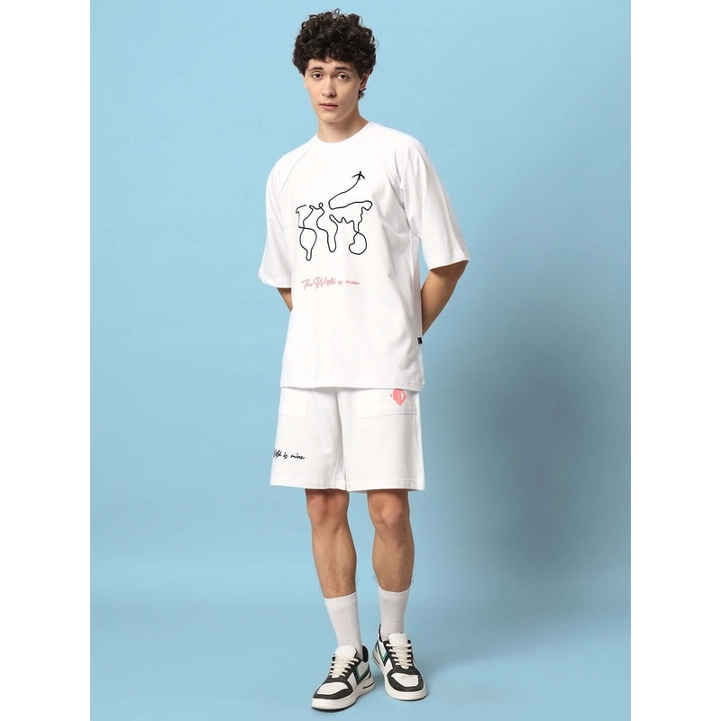 THE WORLD IS MINE PRINTED CO-ORD SET WHITE XS