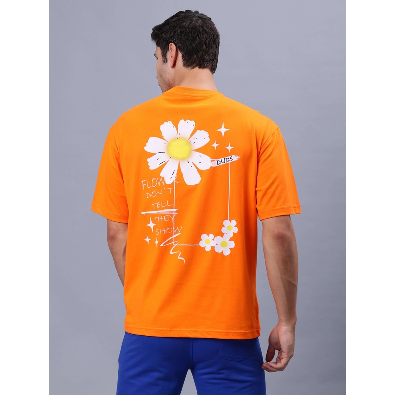 BLOOM QUOTE OVER-SIZED T-SHIRT ORANGE XS
