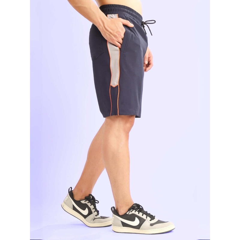 BOOMER SHORTS NAVY WITH ORANGE PIPING XS