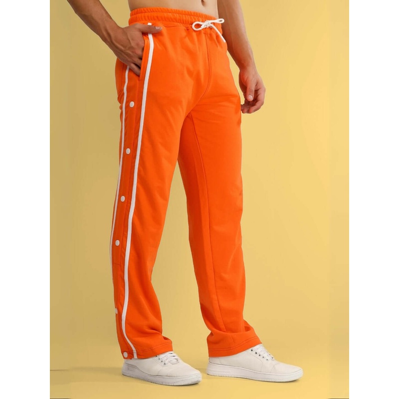 CONTRAST PANEL COTTON TERRY JOGGER ORANGE XS