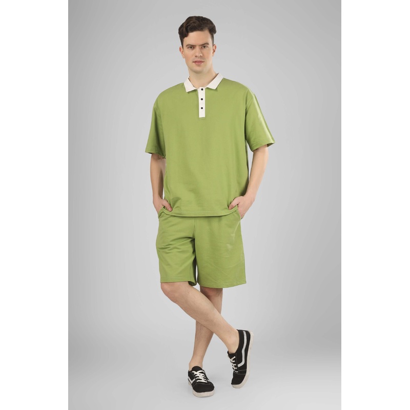 GLAZY COTTON CO-ORD SET PISTA GREEN XS