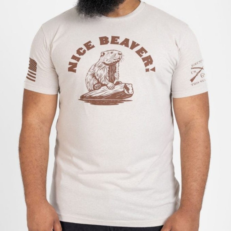 Nice Beaver T-Shirt – Sand Small
