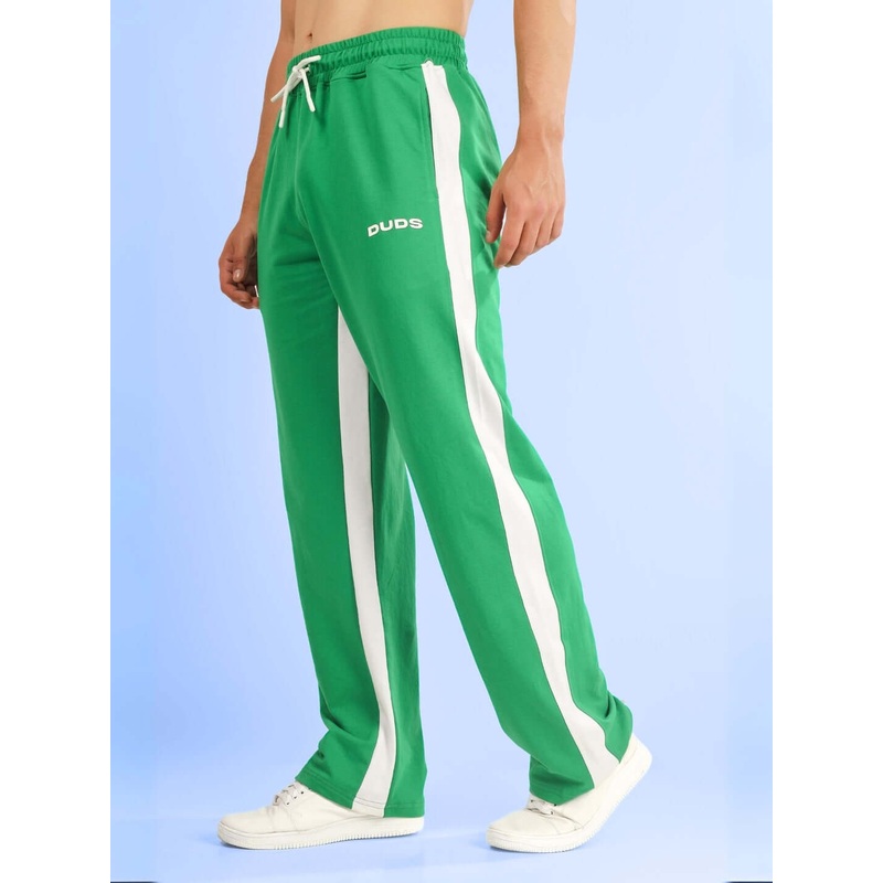 SIDE SEAM BAGGY COTTON JOGGER GREEN XS