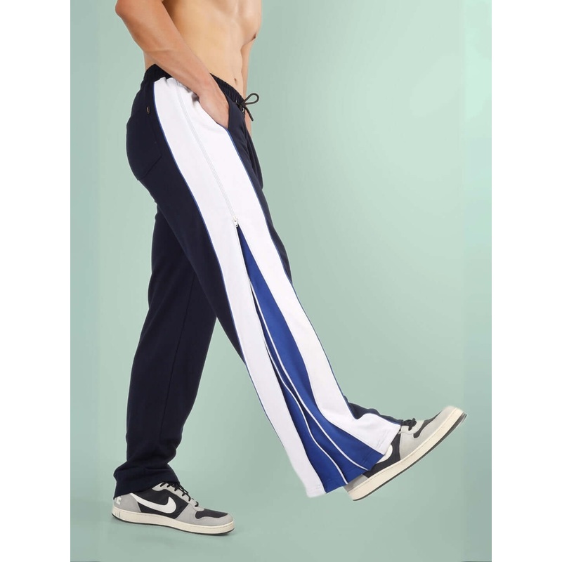 TRIUMPH MULTI ZIPPER JOGGERS BLACK ROYAL BLUE XS