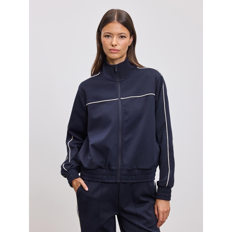 Womens Piping Track Jacket in Navy XXS (4) Navy