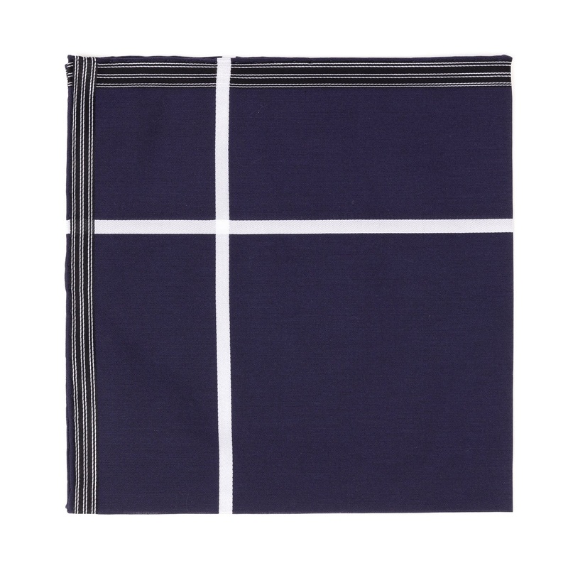 Blue Patterned Handkerchief “Socotra” made of fine Cotton – hand-rolled