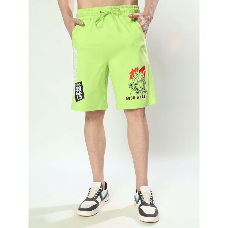 DUDS ANIME GIRL REGULAR FIT SHORTS NEON GREEN XS