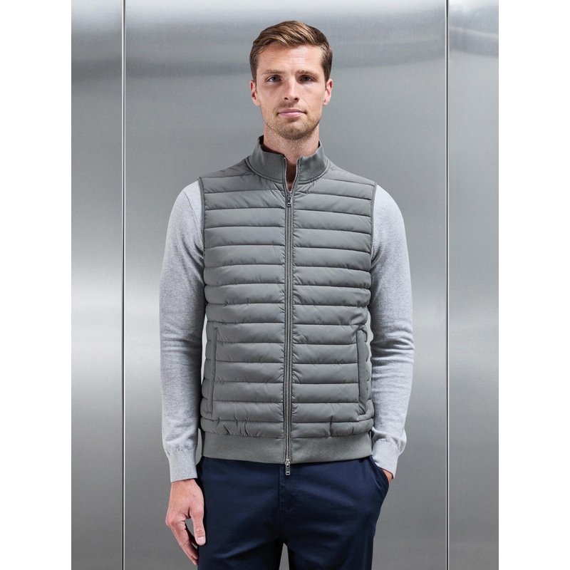 Hybrid Quilted Gilet in Sage XS Sage