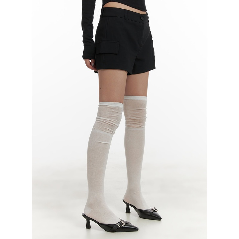 Solid Side Pocket Shorts CY403 Black S