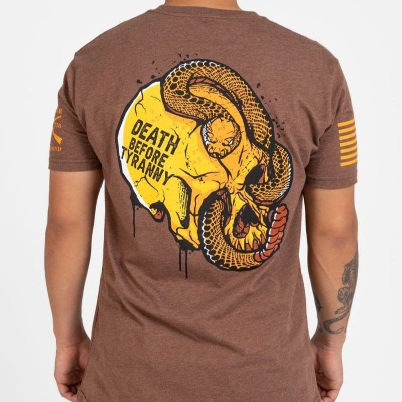 Venom & Valor T-Shirt – Heather Brown Small