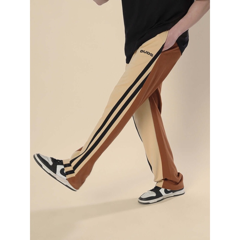 SKATER KOREAN BAGGY JOGGERS CREAM BROWN XS