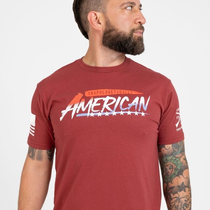 Unapologetically American T-Shirt – Red Plum Small