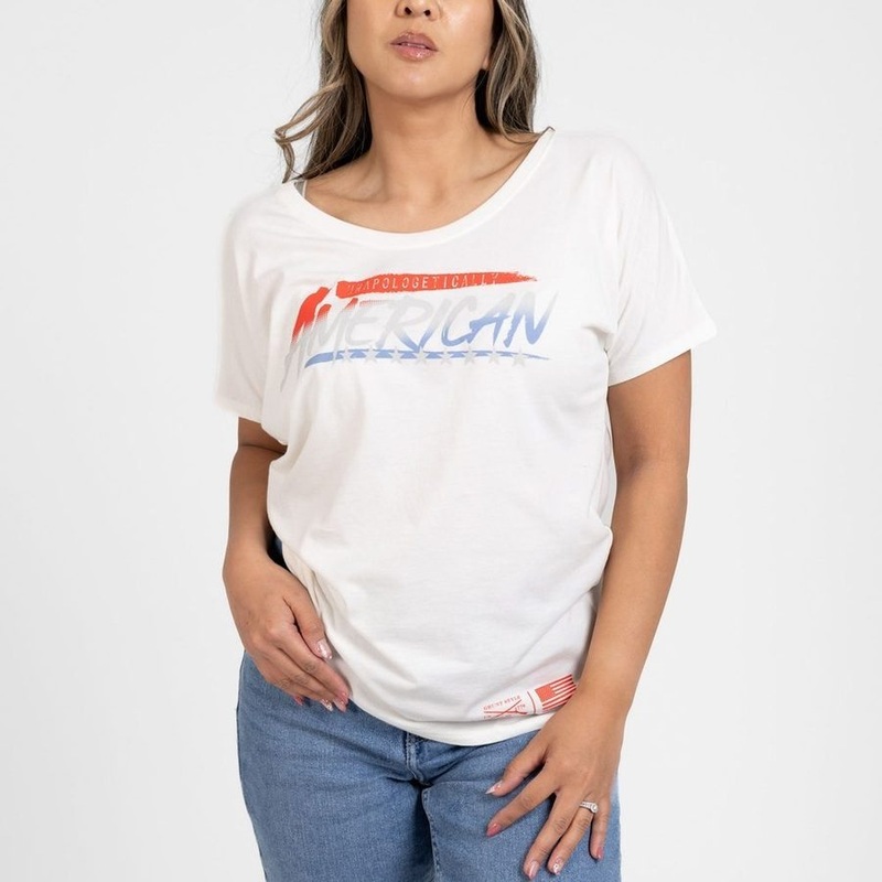 Women’s Unapologetically American Slouchy T-Shirt – White Small
