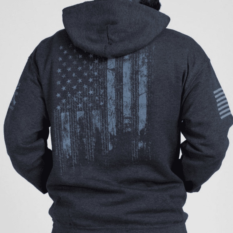 1776 Flag Hoodie – Dark Heather Gray Small