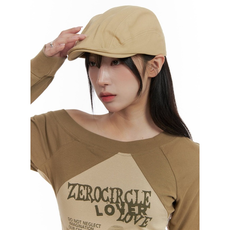 Basic Flat Cap CA430 Light beige One Size