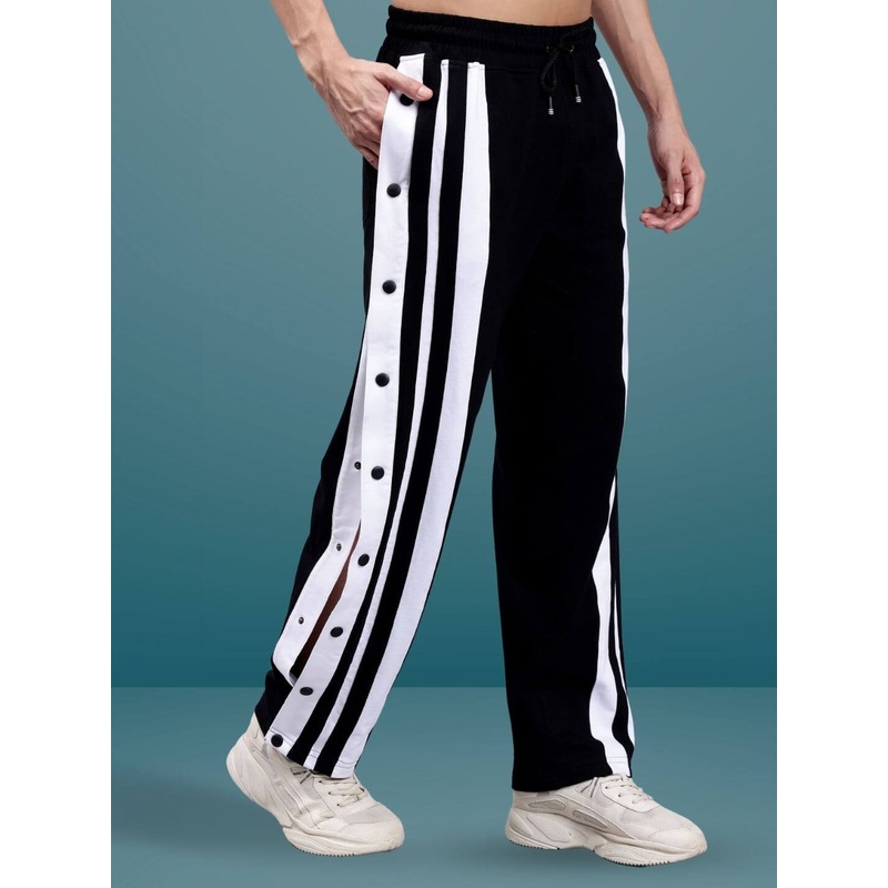 DANCER JOGGERS SIDE BUTTON BLACK WHITE XS