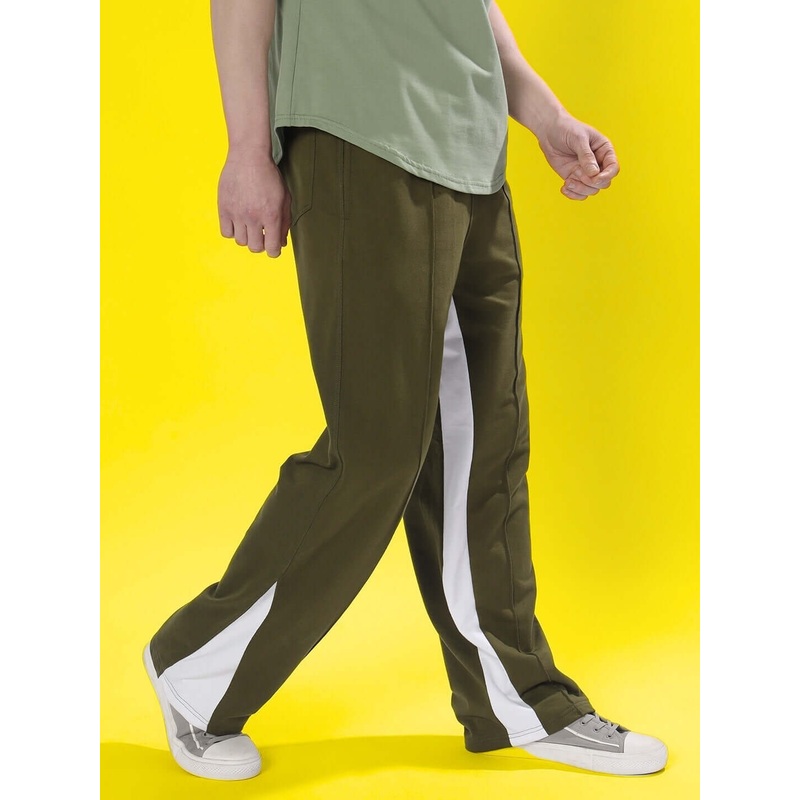 FLOPPY FLARED CONTRAST JOGGERS OLIVE GREEN XS