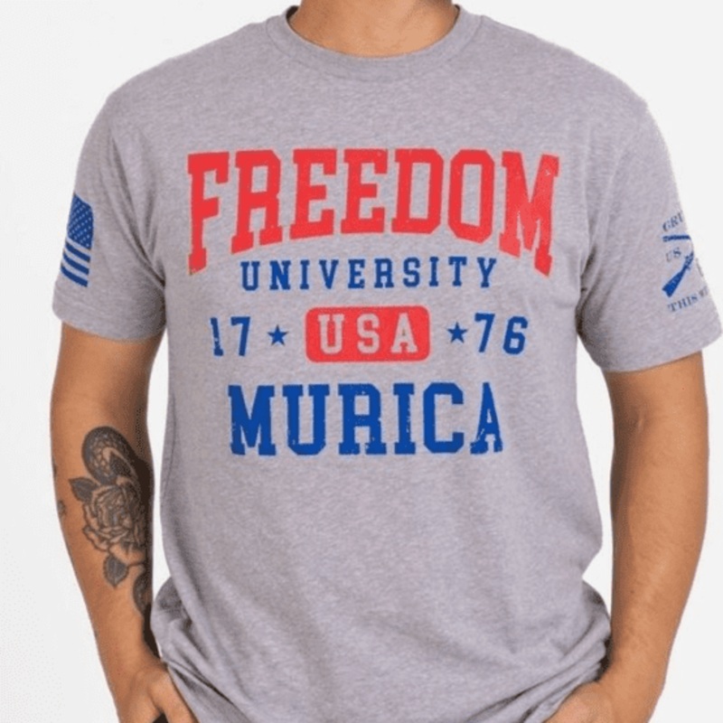 Freedom University T-Shirt – Dark Heather Gray Small