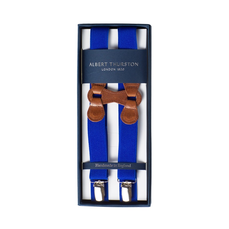 Ink Blue Elastic Clip-On Suspenders “Infinity”