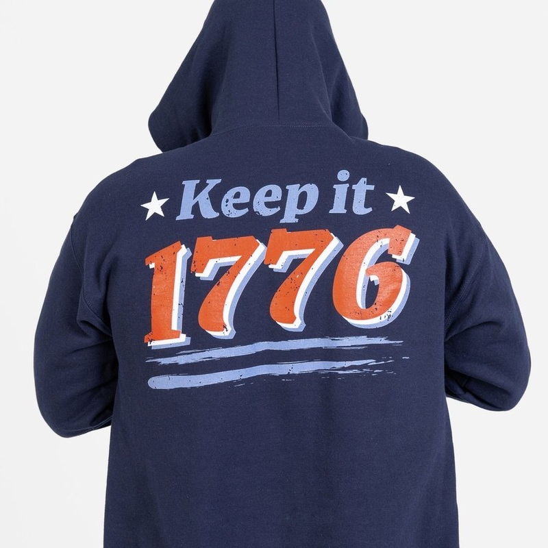 Keep It 1776 Full-Zip Hoodie – Navy Small