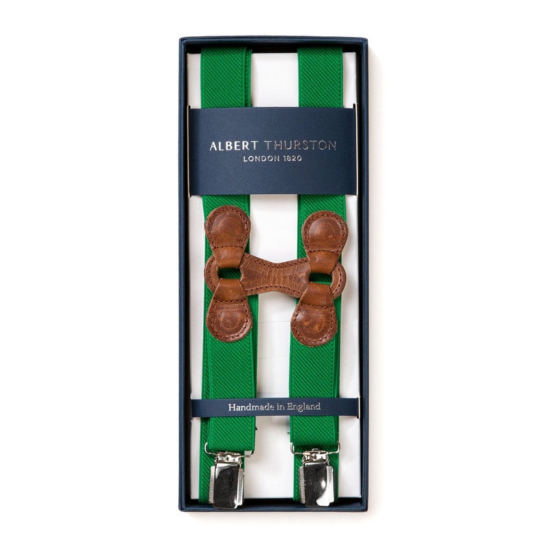 May Green Elastic Clip-On Suspenders “Infinity”