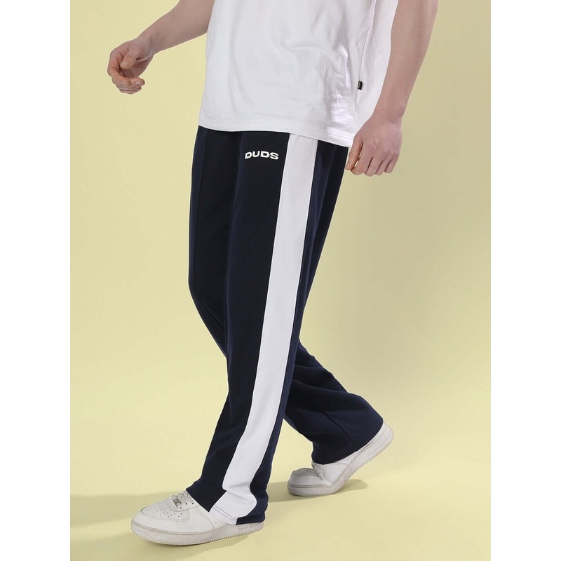 SIDE SEAM PLATED JOGGERS NAVY BLUE XS