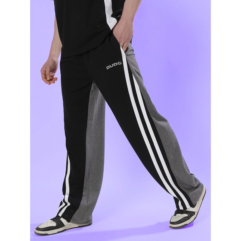 SKATER KOREAN BAGGY JOGGERS BLACK GREY XS