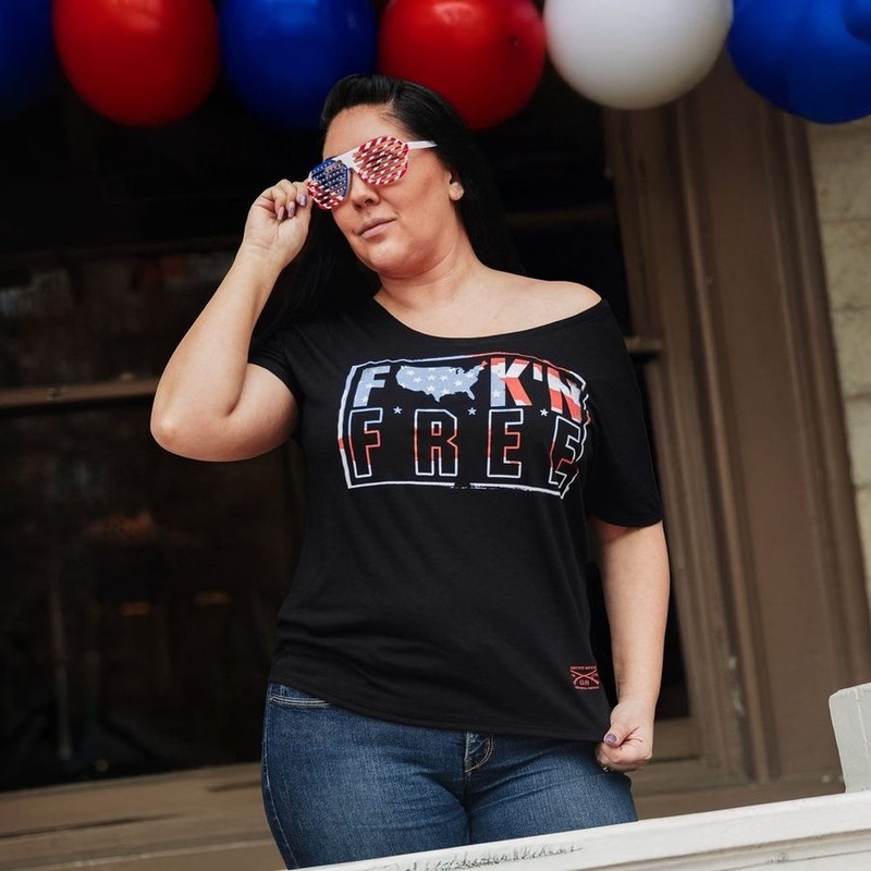 Women’s F*ck’n Free Slouchy Fit T-Shirt – Black Small