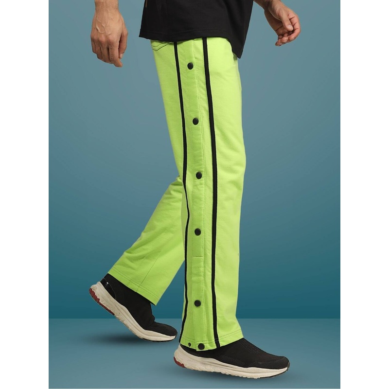 CONTRAST PANEL JOGGERS NEON GREEN XS