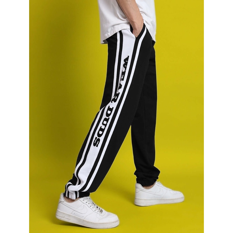 DUDS HD CONTRAST PANEL JOGGERS BLACK-WHITE XS