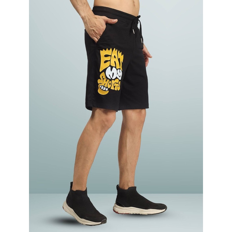 EAT MY SHORTS REGULAR FIT SHORTS BLACK XS