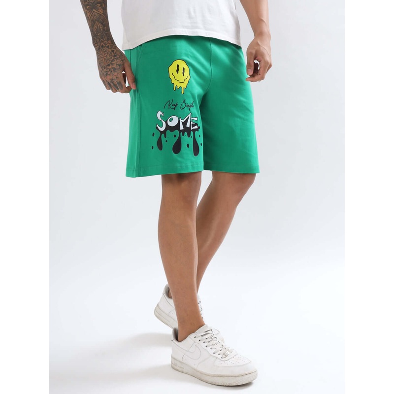 KEEP SIMPLE SOME REGULAR FIT SHORTS GREEN XS