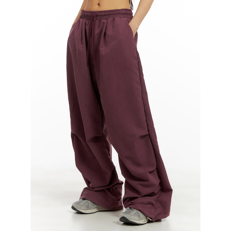 Pintuck Polyester Joggers (Unisex) CA424 Purple S/M