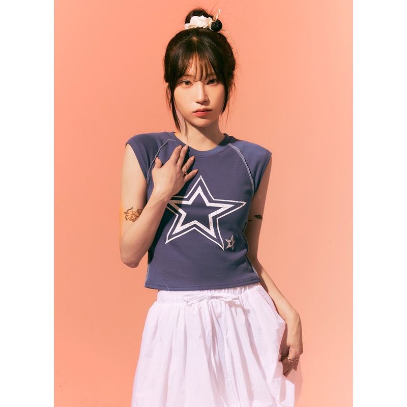 Star Graphic Tee OA426 Blue S/M